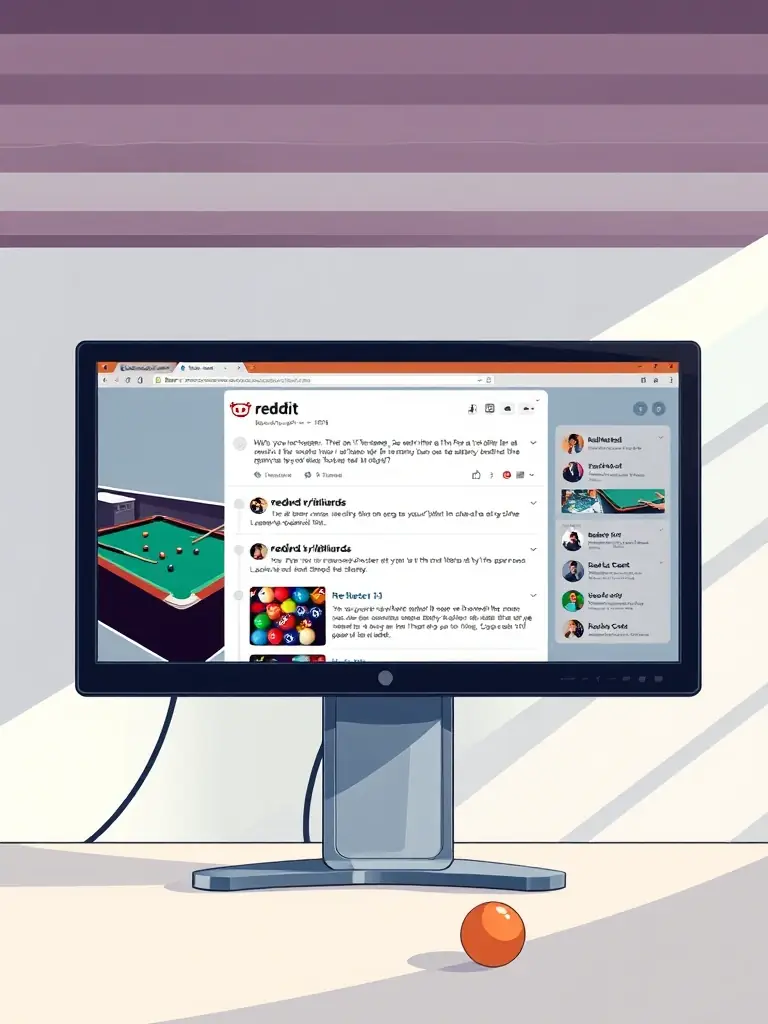 A screenshot of a Reddit thread in r/billiards discussing the latest 3-cushion billiards world championship.