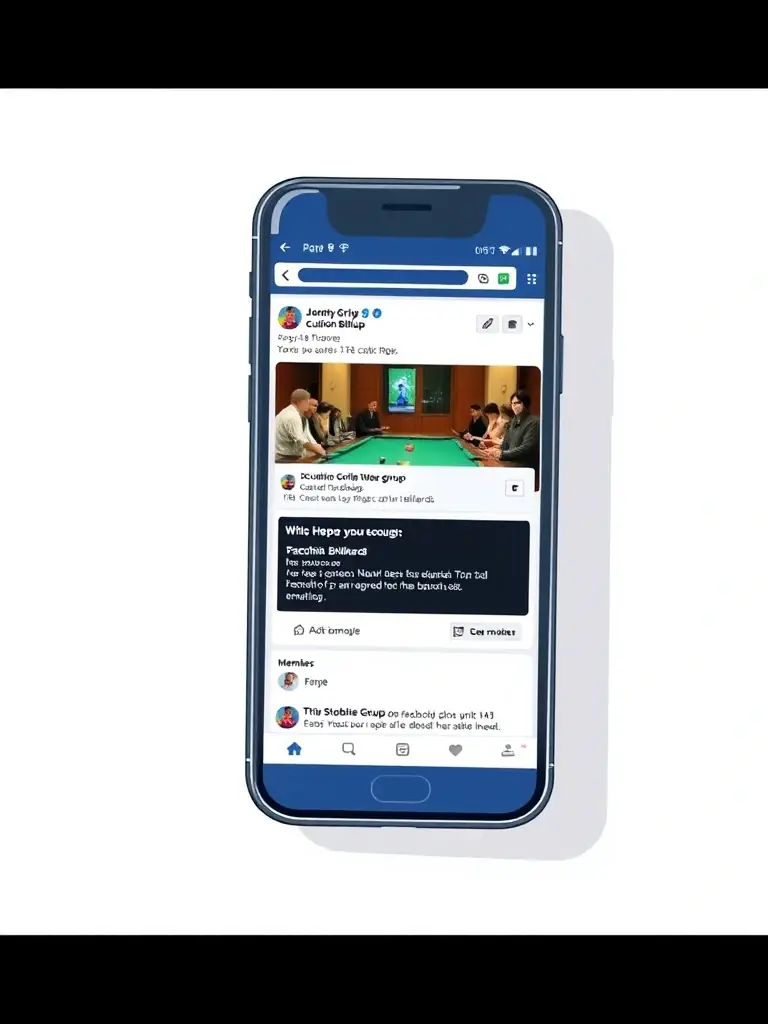 A screenshot of a Facebook group dedicated to 3-cushion billiards, showing members sharing videos and discussing recent matches.